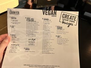 Vegan menu! Ask for it at The Counter in Naples