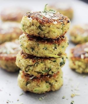 Quinoa Zuchini Cakes  at Root to Rise Kitchen in Minneapolis