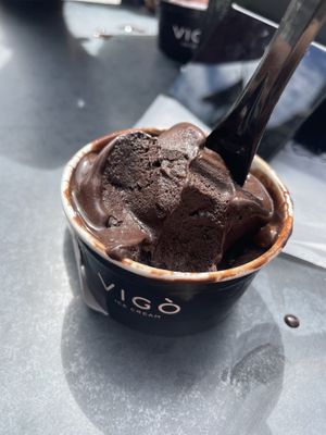 Dark chocolate orange (vegan) at Vigo Ice Cream in Ljubljana