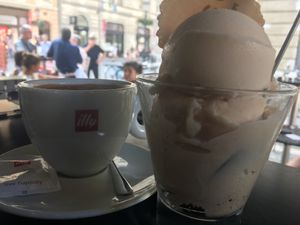 Rose sorbet (small = 1 scoop) at Vigo Ice Cream in Ljubljana