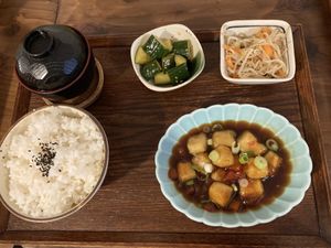 Vegan teriyaki set menu  at Ippuku Tea House in York