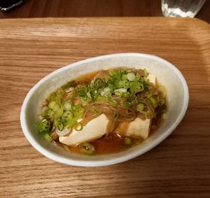Veganuary set menu starter: Namatake tofu at Ippuku Tea House in York