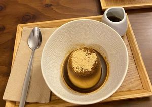 Veganuary set menu dessert: Kinako pudding 🍮 at Ippuku Tea House in York