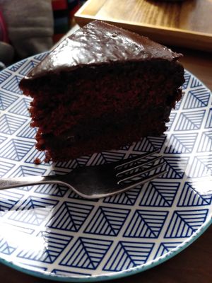 Chocolate and yuzu cake (May 2022) at Ippuku Tea House in York