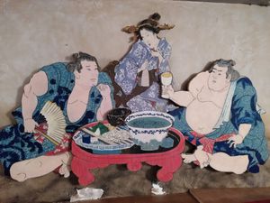 Another wall decoration (May 2022) at Ippuku Tea House in York