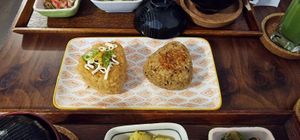 Soy and yuzu fried onigigir at Ippuku Tea House in York