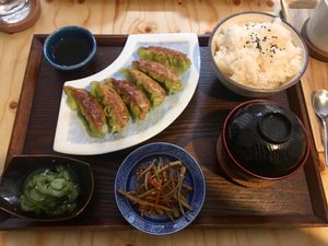 Veg gyoza set menu at Ippuku Tea House in York