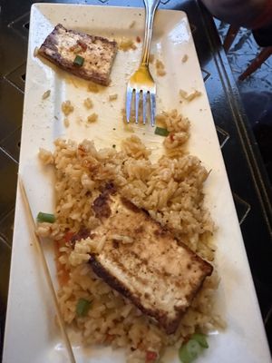 Pineapple fried rice with added tofu  at The Tilted Tiki in Stillwater