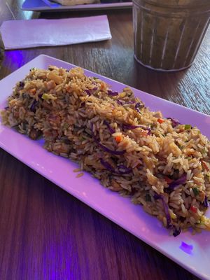 Pineapple fried rice with tofu  at The Tilted Tiki in Stillwater