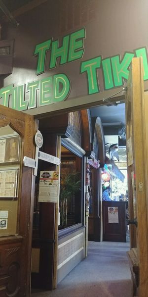 front door at The Tilted Tiki in Stillwater