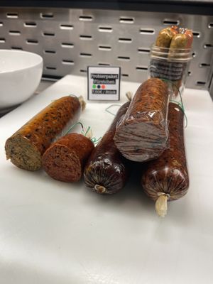 Different salami at Die Vetzgerei in Berlin