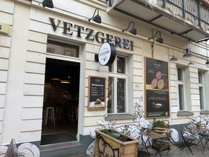 Outside of the restaurant/shop  at Die Vetzgerei in Berlin