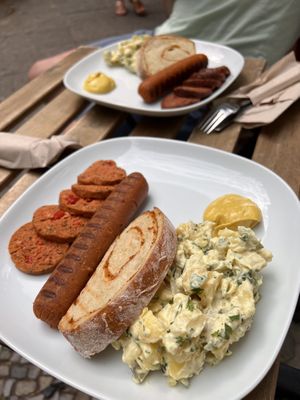 5 items plate divided onto two portions  at Die Vetzgerei in Berlin
