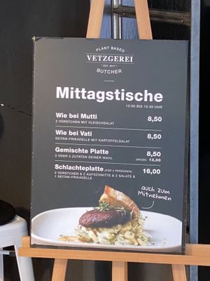 Lunch menu  at Die Vetzgerei in Berlin