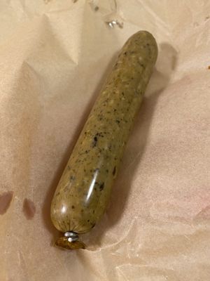 Erbsen-Pilz sausage  at Die Vetzgerei in Berlin