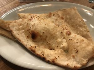 Garlic naan (vegan)  at Bhajan Cafe in Krakow