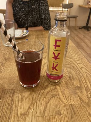 Hibiscus kombucha   at Bhajan Cafe in Krakow