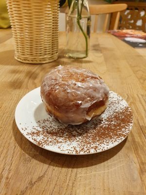 Nice doughnut at Bhajan Cafe in Krakow