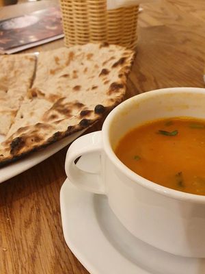 Black egdes of the roti bread :( at Bhajan Cafe in Krakow