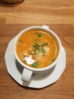 Soup at Bhajan Cafe in Krakow