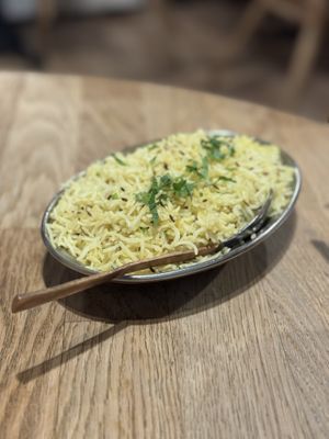 Jeera rice  at Bhajan Cafe in Krakow