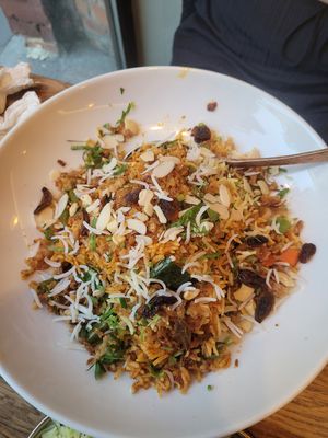 Tofu biryani at Bhajan Cafe in Krakow