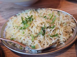 Jeera pulao at Bhajan Cafe in Krakow