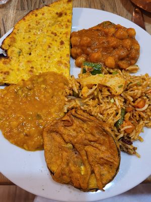 Vegan, gluten free set menu for 3 dishes. at Bhajan Cafe in Krakow