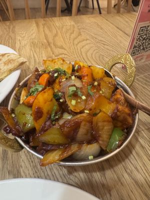 Chilli tofu   at Bhajan Cafe in Krakow