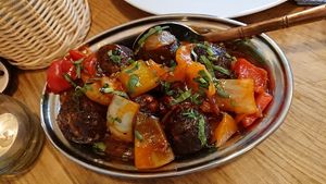 saucy dish without sauce at Bhajan Cafe in Krakow