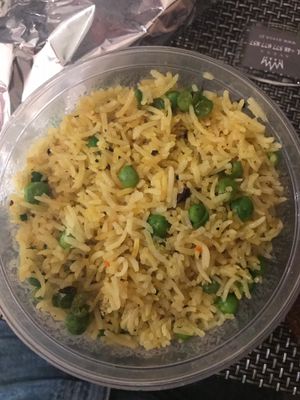 Peas and rice at Bhajan Cafe in Krakow