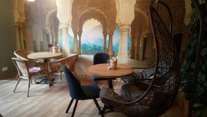 room on the left side at Bhajan Cafe in Krakow