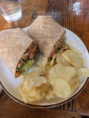 Vegan chick'n caesar wrap at NU Kitchen in Worcester