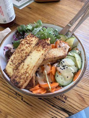 Banh mi bowl with chile-agave tofu  at NU Kitchen in Worcester
