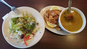 Best red lentil soup ever!!! at Athena's in Shreveport