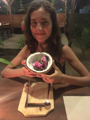 Dark chocolate ice cream  at Perla Nera in 