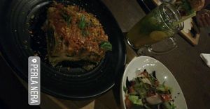 tempeh lasagna  at Perla Nera in 