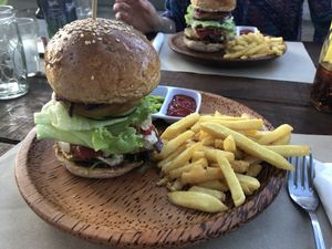 Tempeh burger  at Perla Nera in 