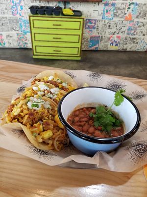Breakfast tacos at The Belmont Fermentorium - Modern Times Beer in Portland