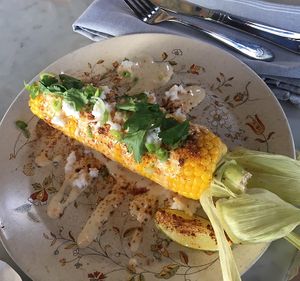 Spicy yet delicious corn on the cob at The Belmont Fermentorium - Modern Times Beer in Portland