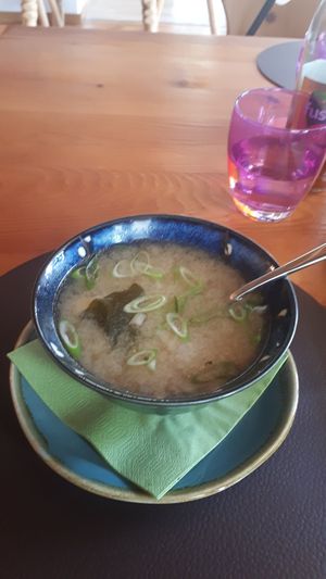 Miso soup at Yama Restaurant Alte Post in Davos