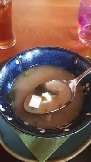 Miso soup at Yama Restaurant Alte Post in Davos