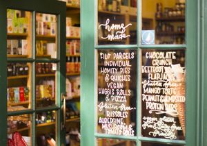Shop window at Natural Foodstore in Diss