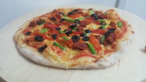 Vegan Chorizo-style pizza at Caloroso Pizza - Beckton in East London
