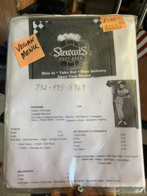 new menu at Stewart's Drive-In in Hazlet