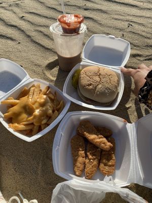 vegan food with cheese sauce  at Stewart's Drive-In in Hazlet