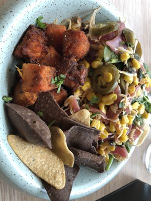 Burrito bowl with sweet potato, black beans brown rice & quinoa   at Fonda in Malvern East