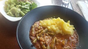 "Boranja" with mashed potatoes.

Photo by: Nikina KUHALNICA on Facebook at Gostilna Mencinger in Gornja Radgona