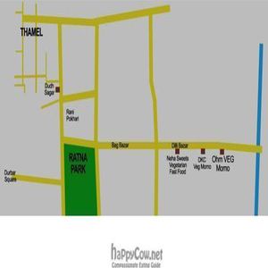 Vegetarian Kathmandu Map at Om's Veg Momo in Kathmandu