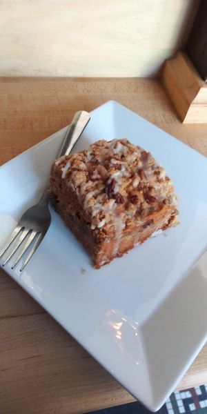 Pecan cream cheese coffee cake, 2019 at Amateur Coffee in Omaha